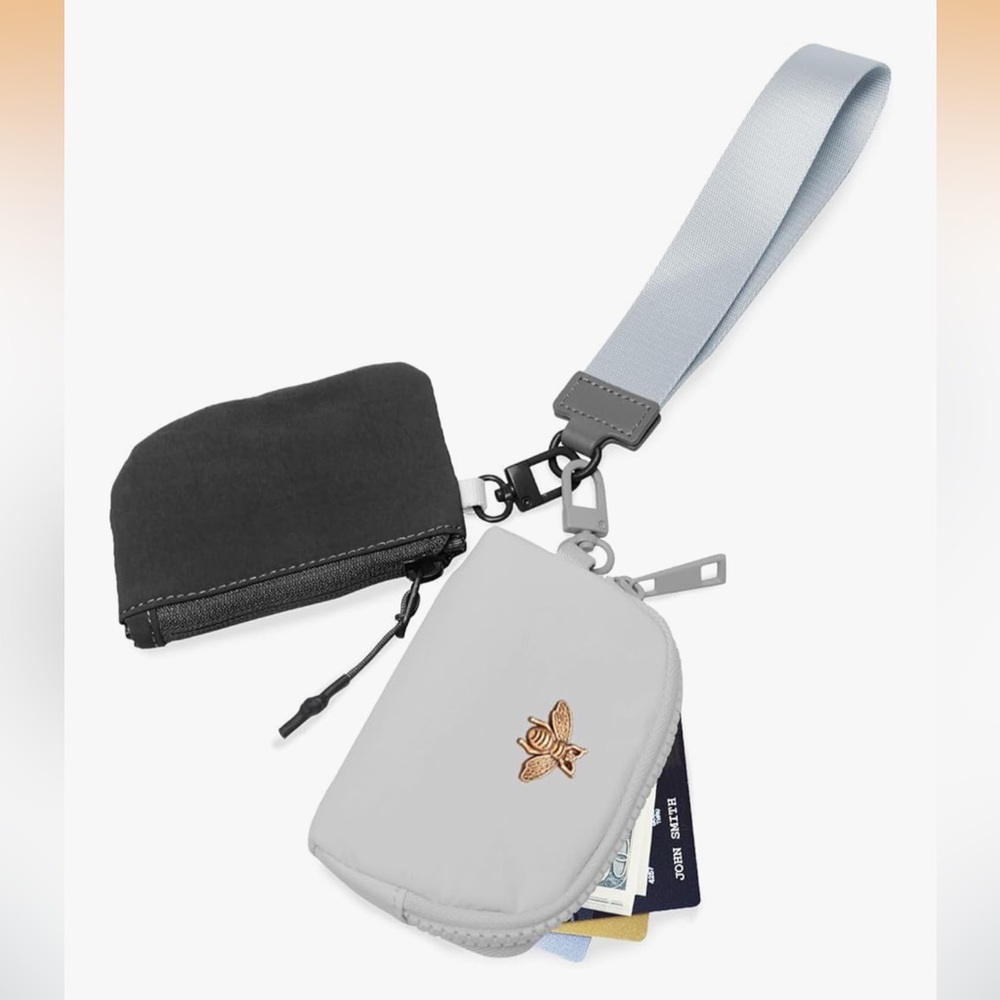 🆕 Mini Wristlet Wallets Dual Pouch,Around Wristlet Handbag Wallet for Women
